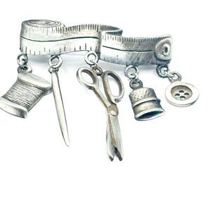 Silver Seamstress Charm Brooch